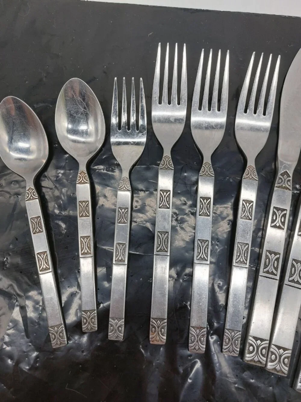 Granada GRN1 Forks Knives Spoons Stainless Lot of 9
